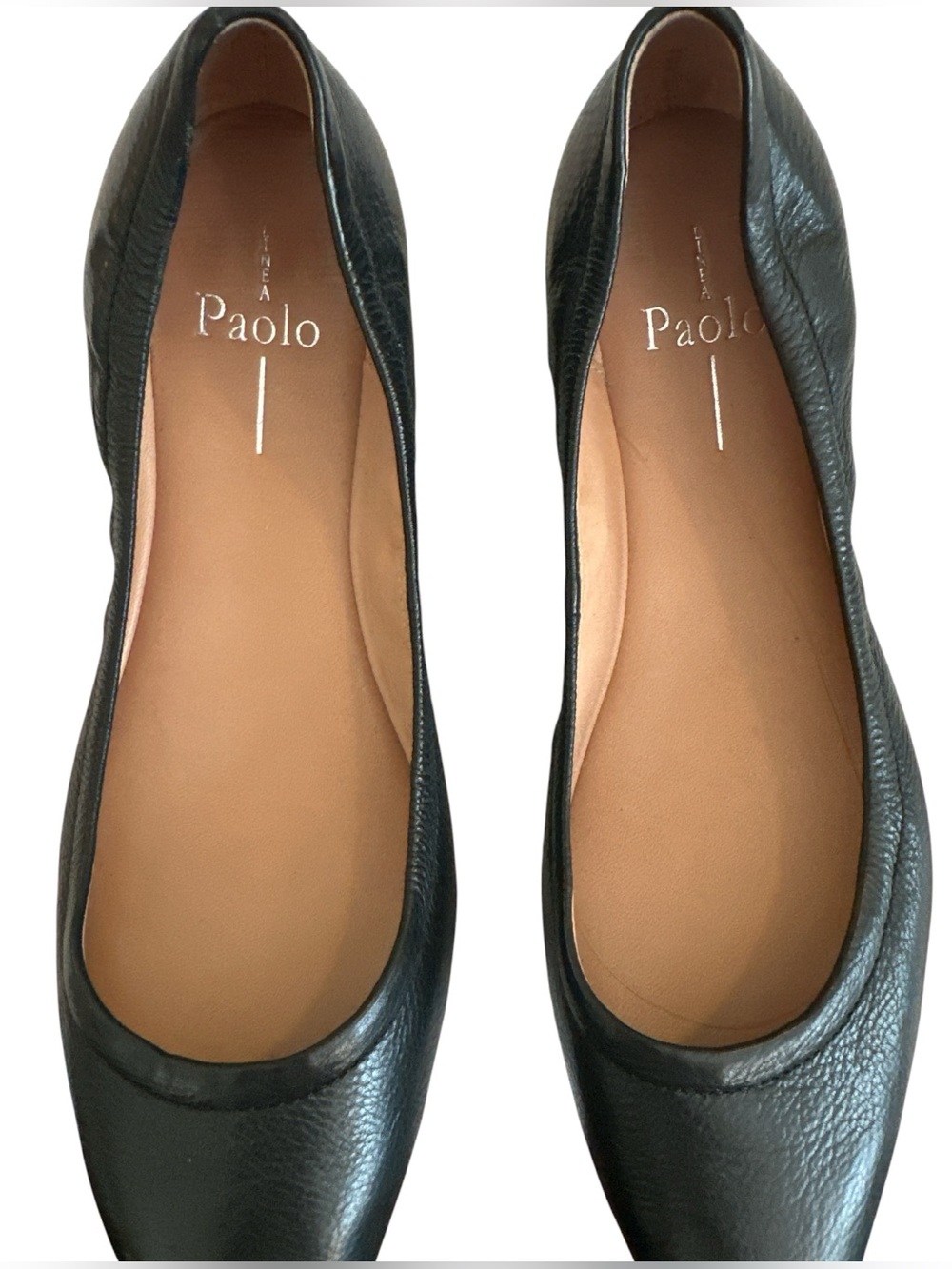 Linea Paolo Black Leather Pointed Toe Ballet Flats Size 7.5 - Picture 4 of 9